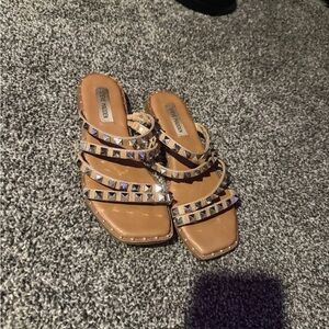 Steve Madden Brown Studded Sandals